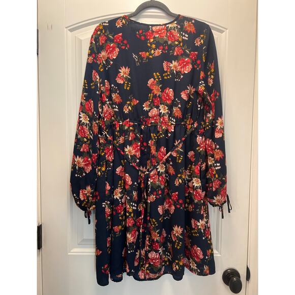 Xhilaration Women’s Floral Print Ruffled Waist Mini Boho‎ Dress Sz XL Multicolor - Picture 3 of 3